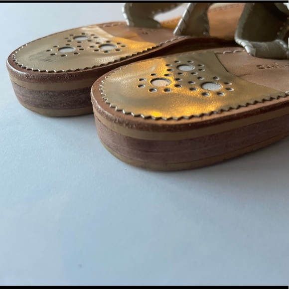 Jack Rogers Navajo Leather Sandals Gold/ White 9m - Picture 7 of 12